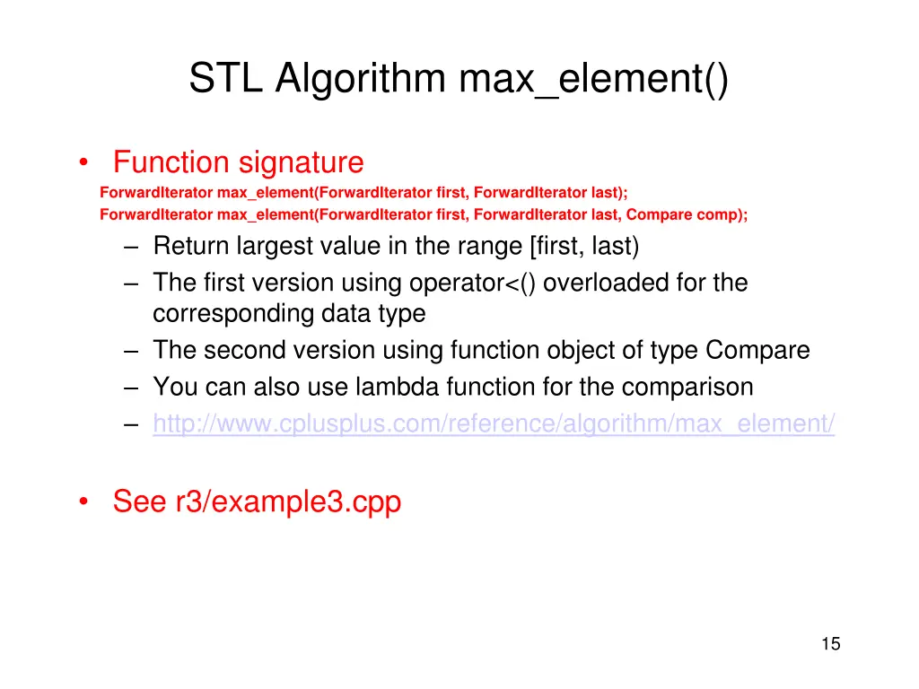 stl algorithm max element