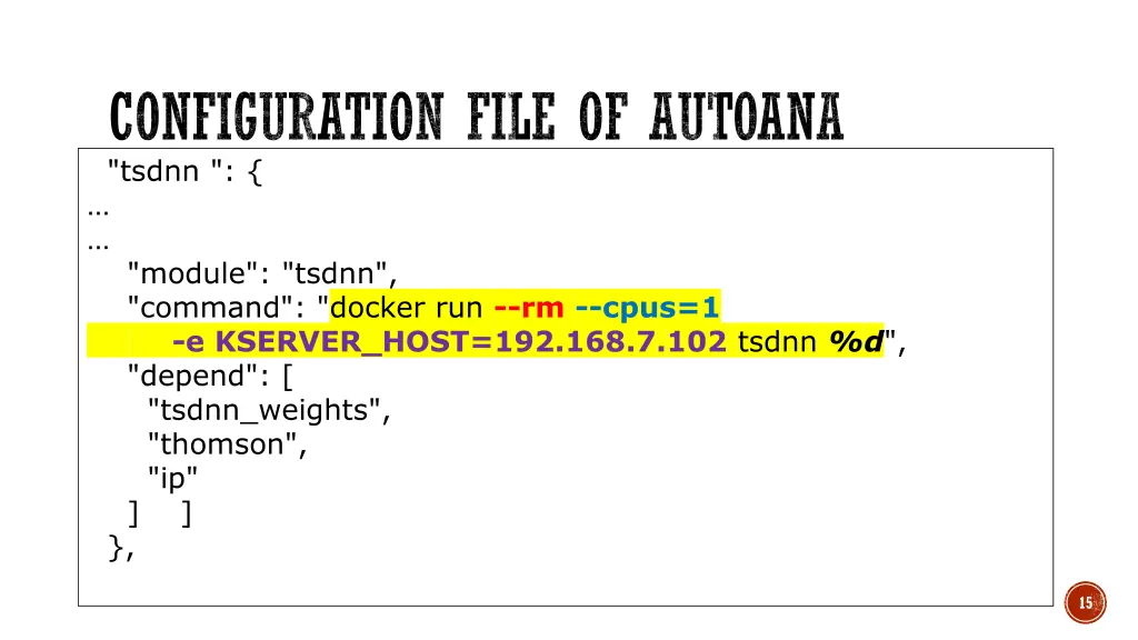 configuration file of autoana