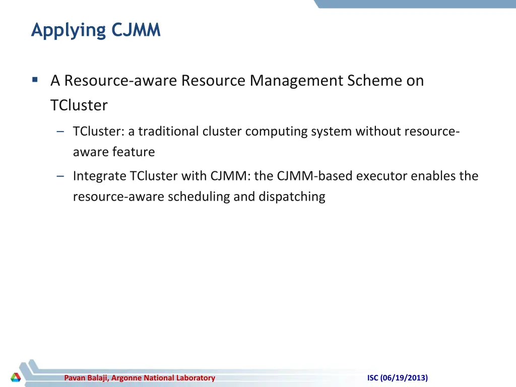 applying cjmm