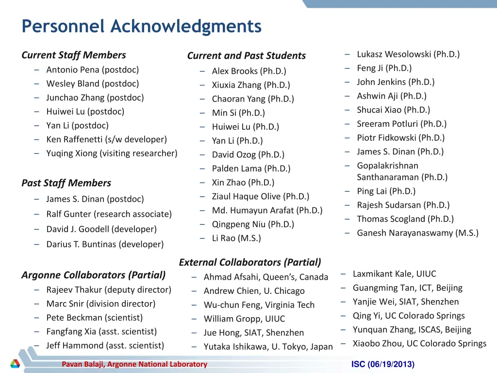 personnel acknowledgments