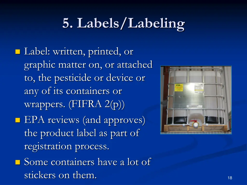 5 labels labeling