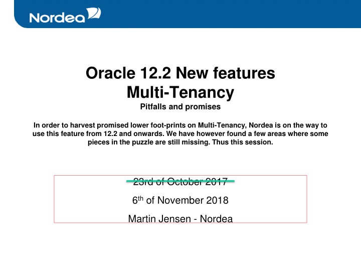 oracle 12 2 new features multi tenancy pitfalls