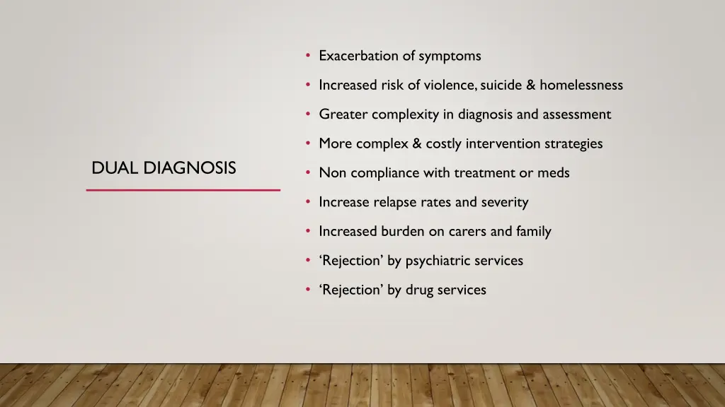 exacerbation of symptoms
