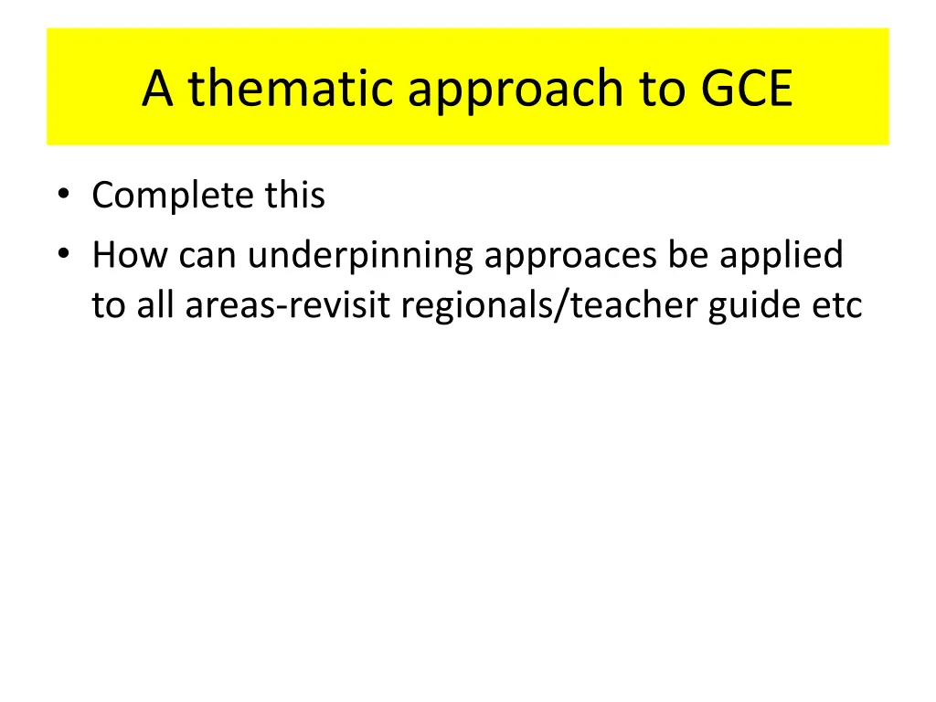 a thematic approach to gce