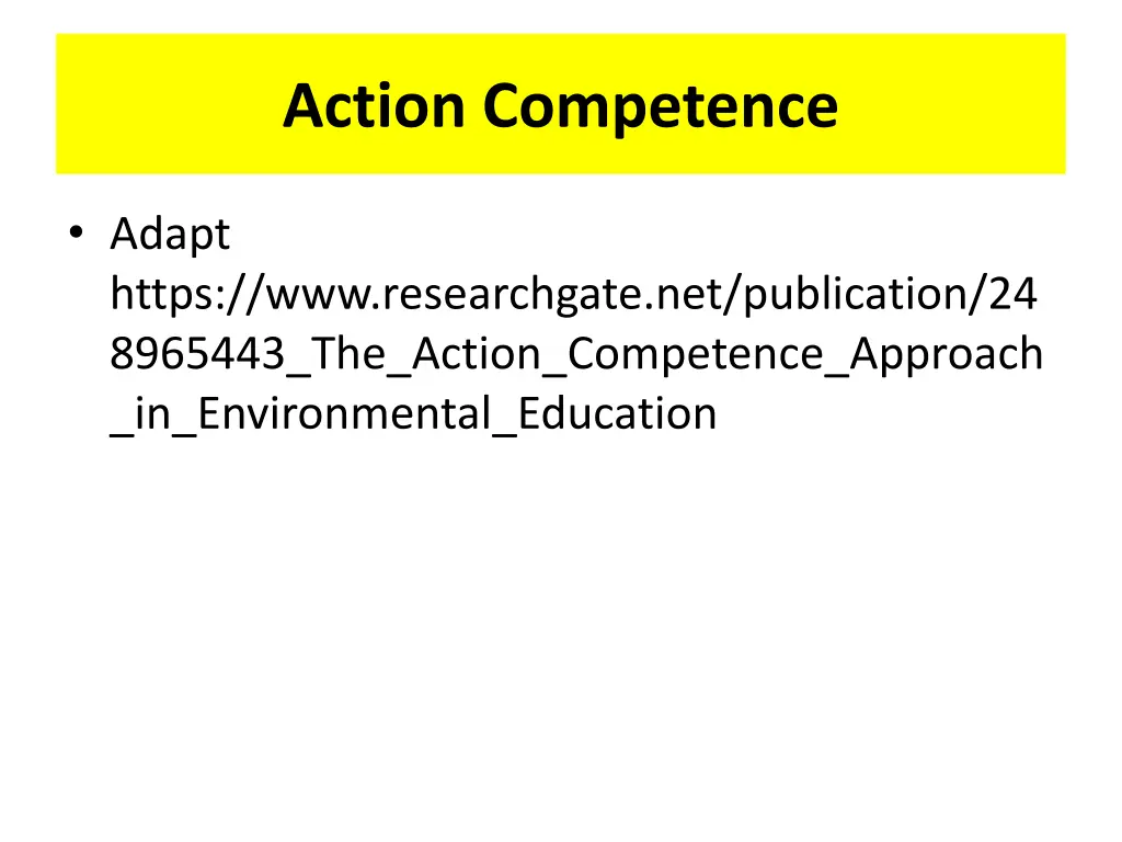 action competence