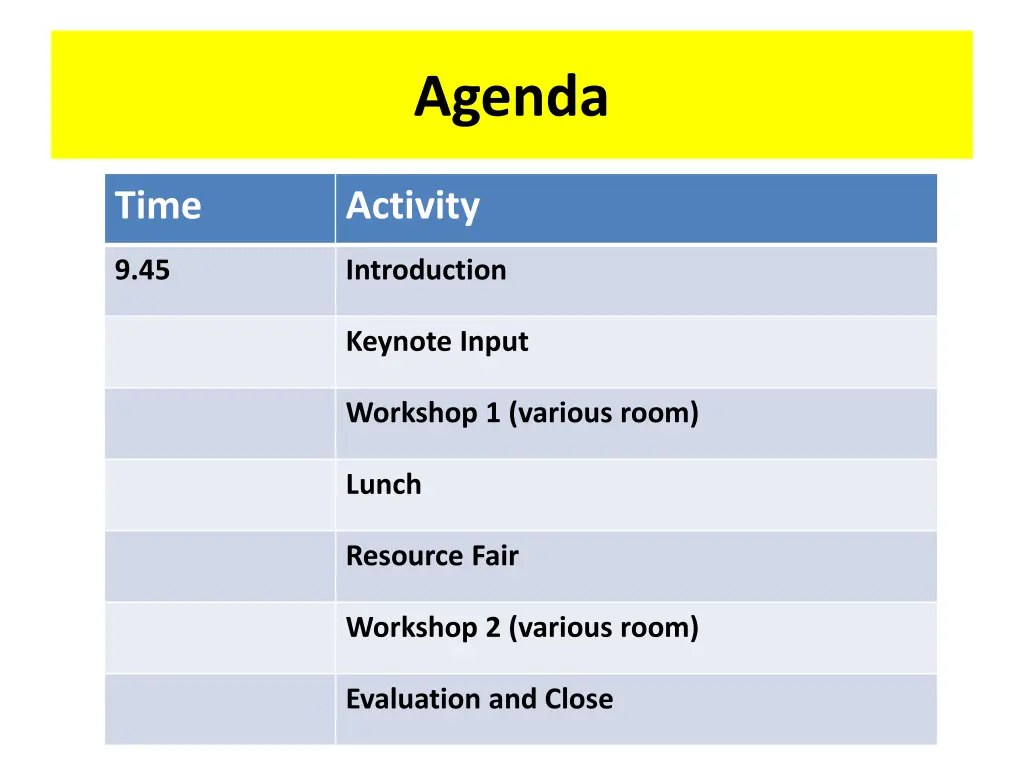 agenda