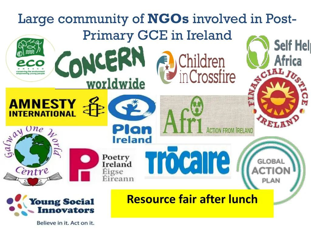 large community of ngos involved in post primary