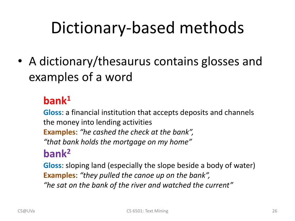 dictionary based methods