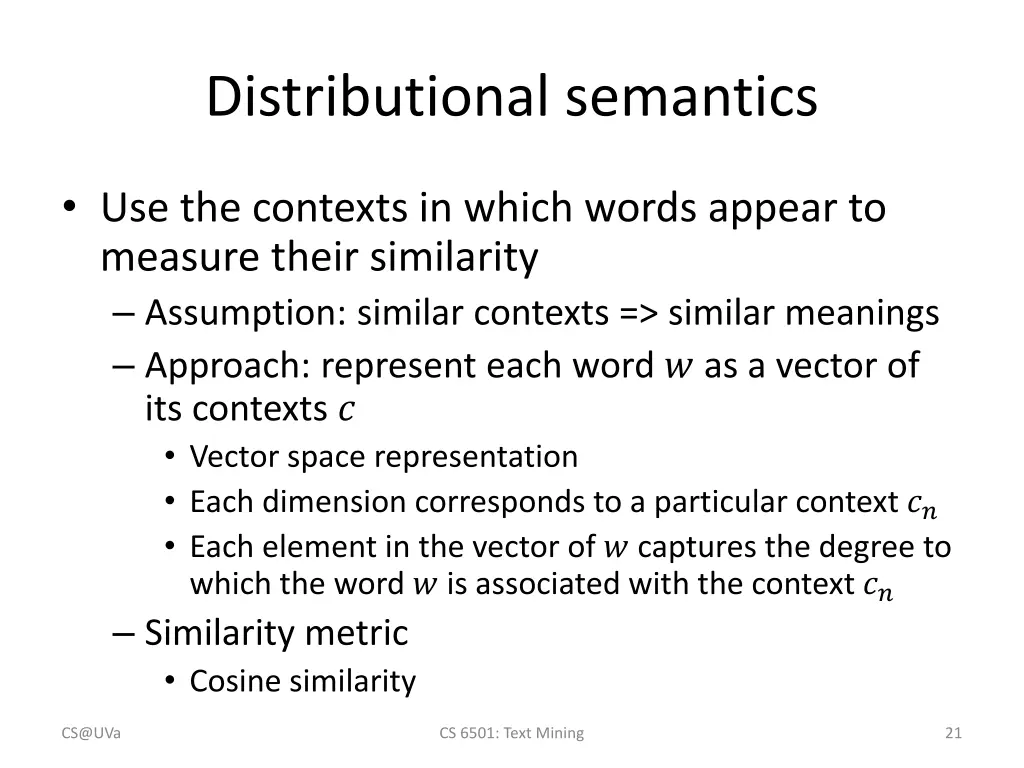 distributional semantics