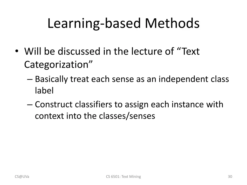learning based methods