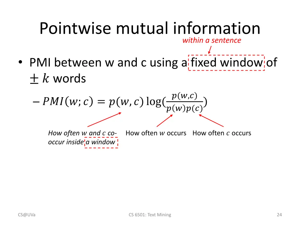 pointwise mutual information