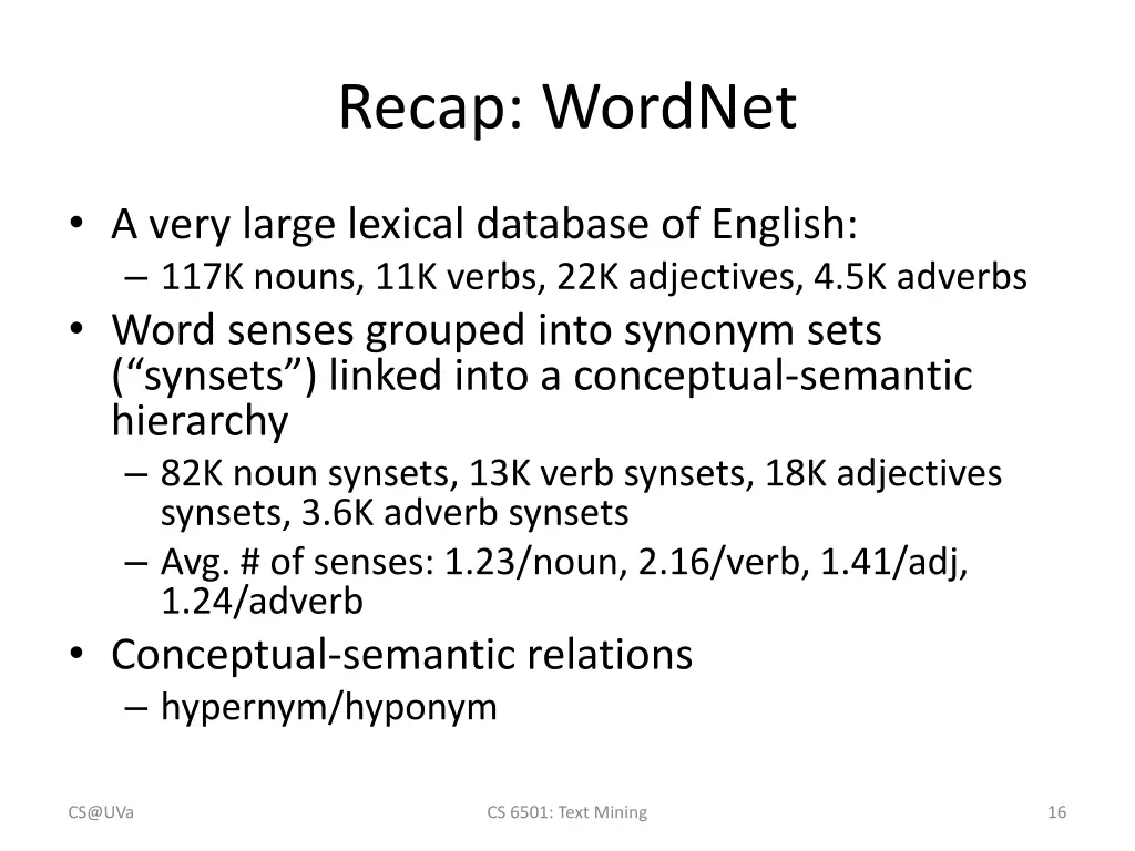 recap wordnet