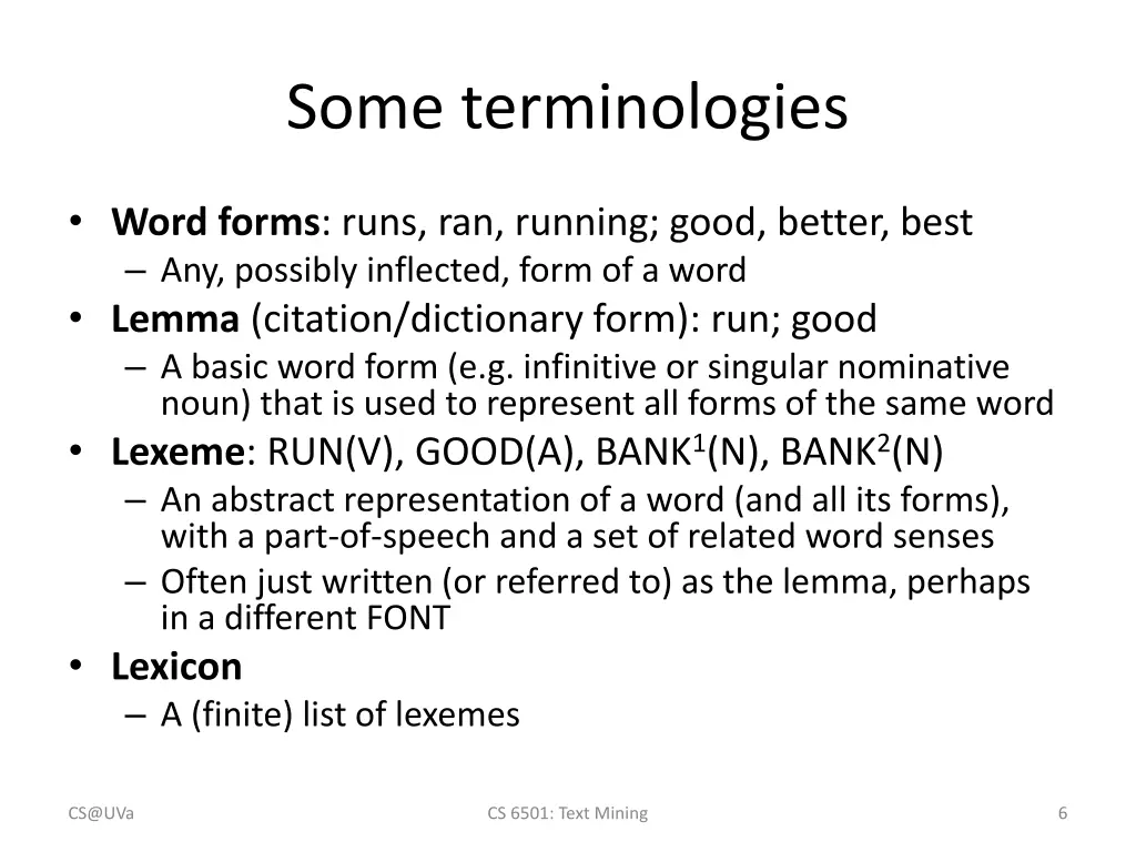some terminologies