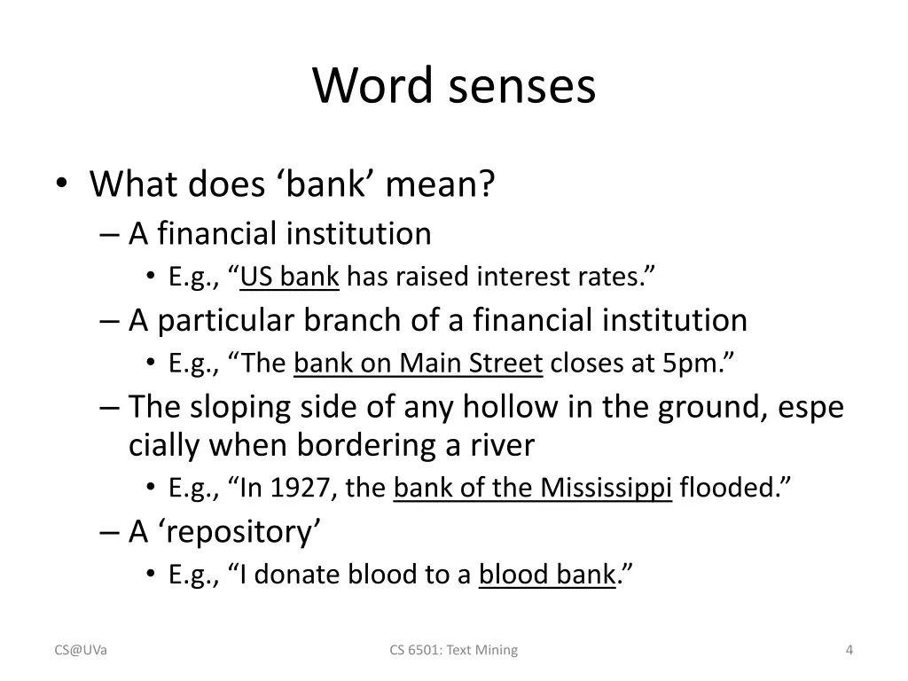 word senses