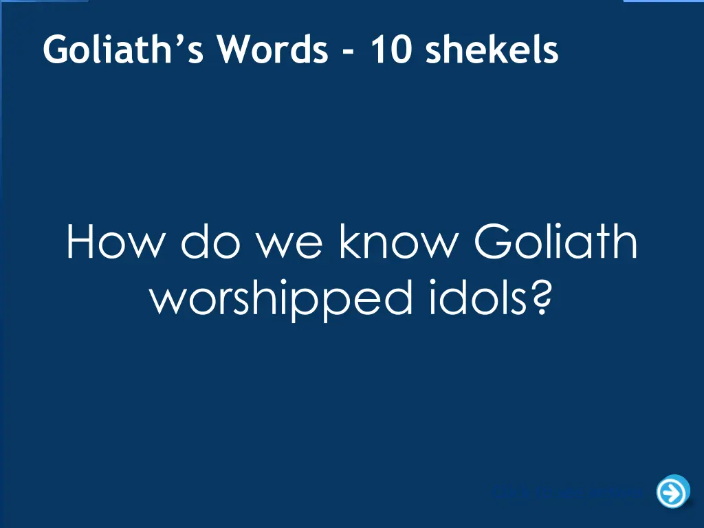 goliath s words 10 shekels