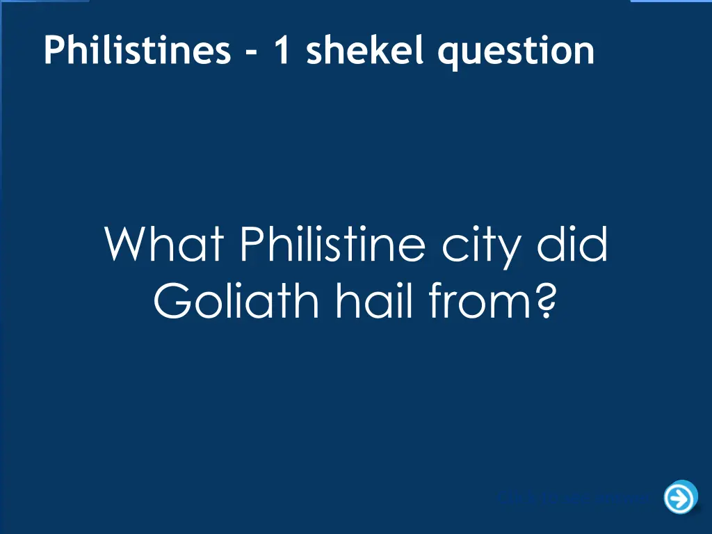 philistines 1 shekel question