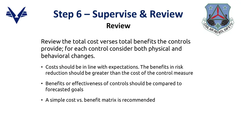 step 6 supervise review review