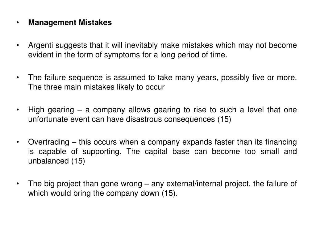management mistakes