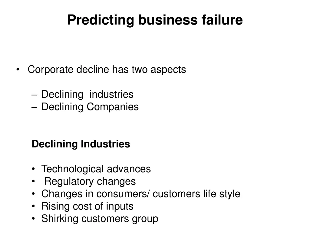 predicting business failure