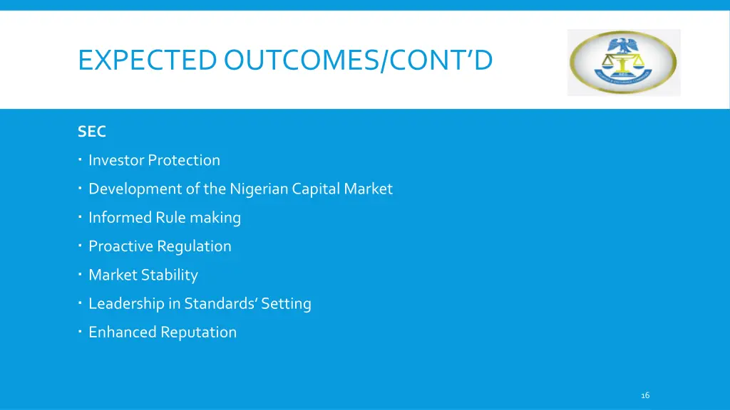 expected outcomes cont d