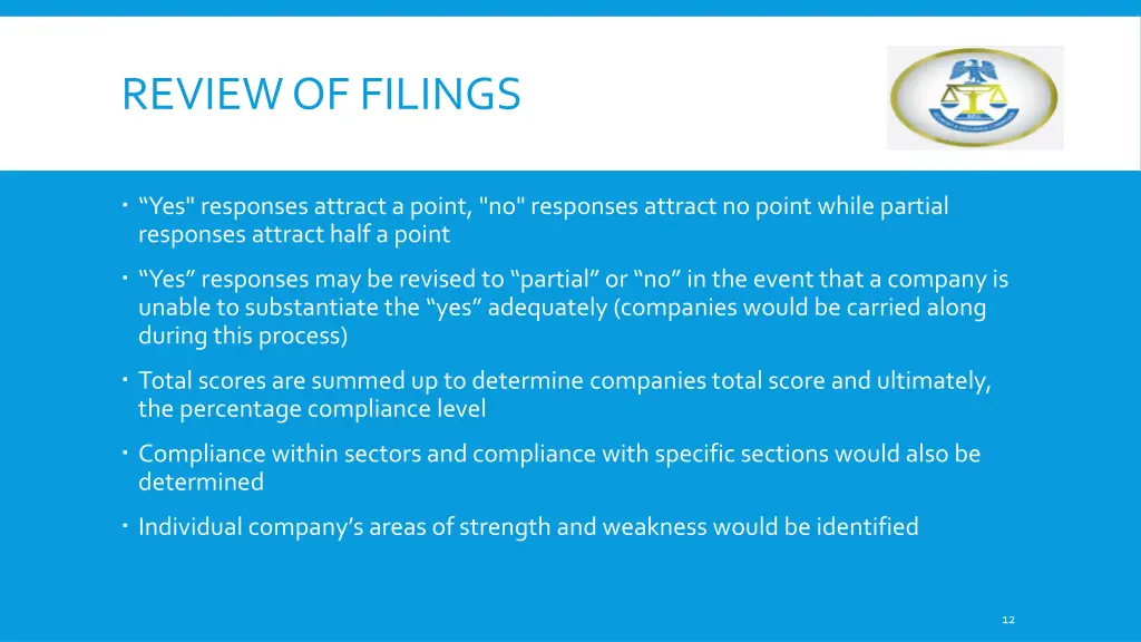 review of filings