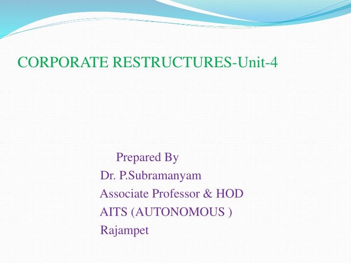 corporate restructures unit 4