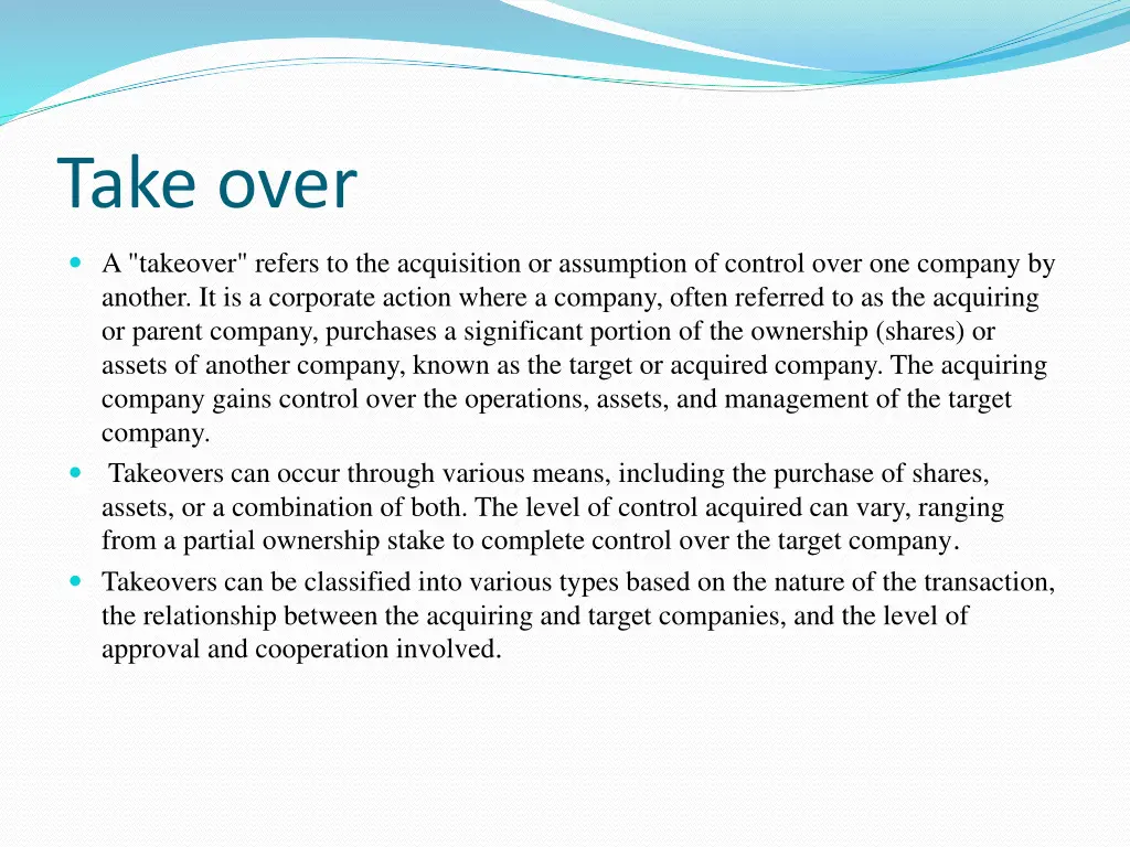take over