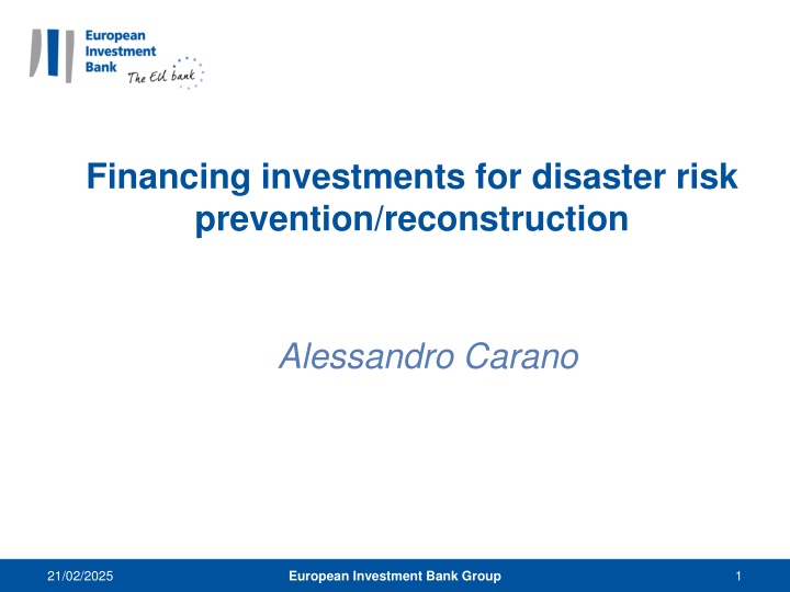financing investments for disaster risk