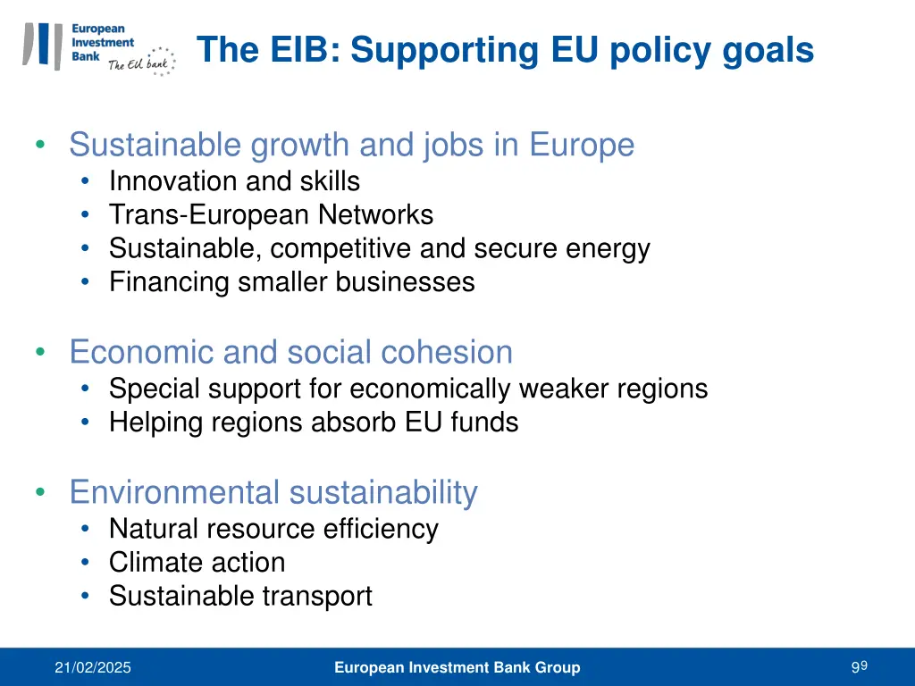 the eib supporting eu policy goals