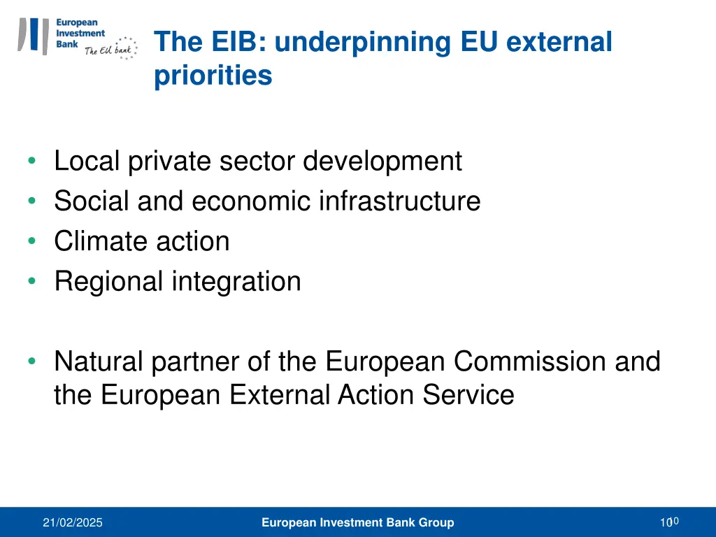 the eib underpinning eu external priorities