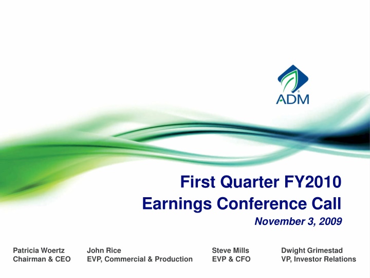 first quarter fy2010 earnings conference call