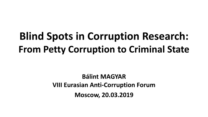 blind spots in corruption research from petty