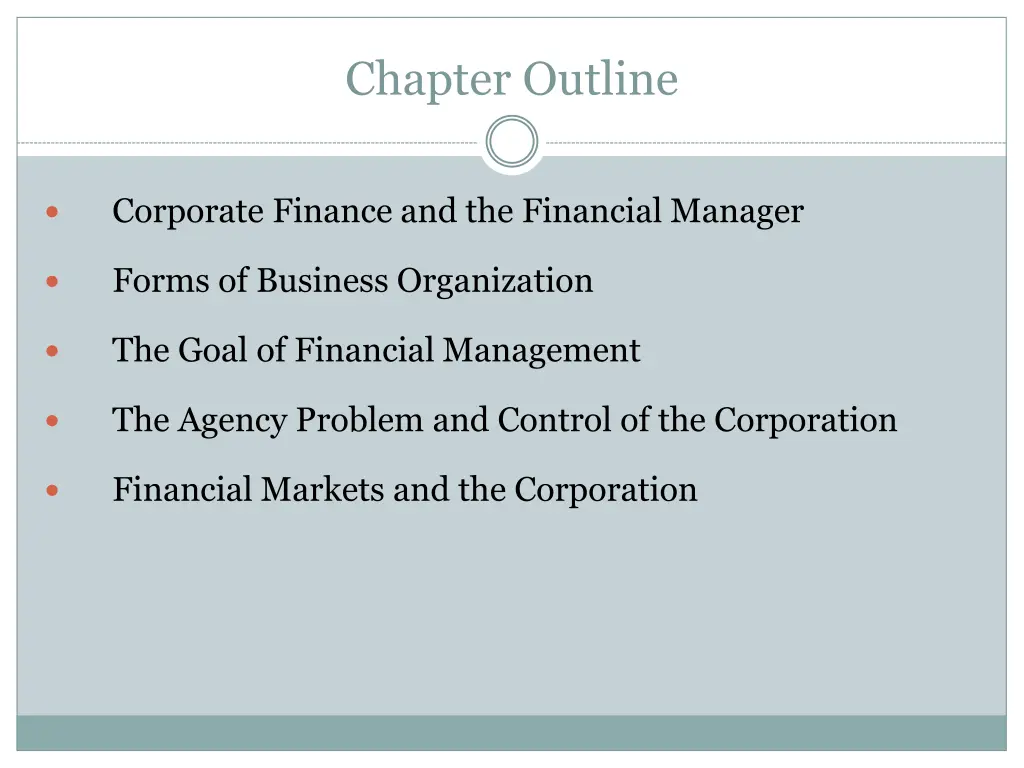 chapter outline