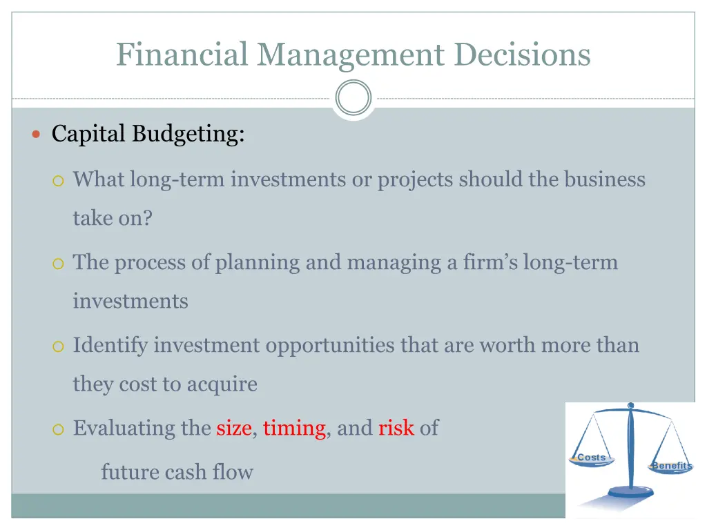 financial management decisions
