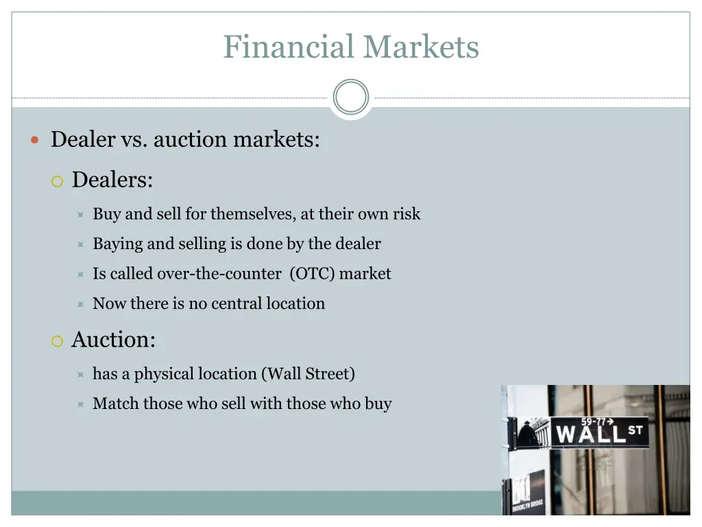 financial markets 1