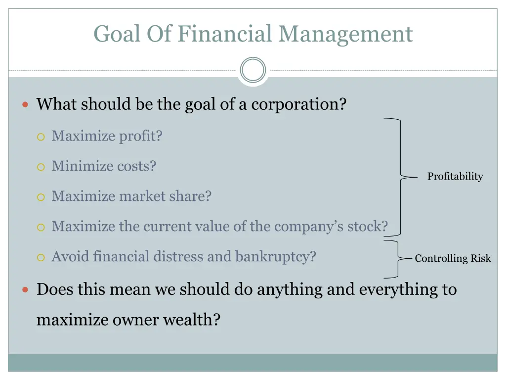 goal of financial management