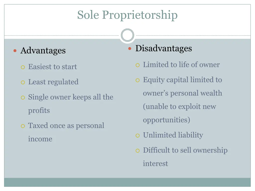 sole proprietorship
