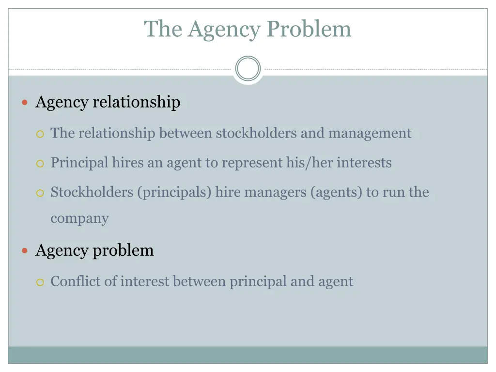 the agency problem