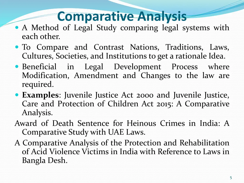 comparative analysis a method of legal study
