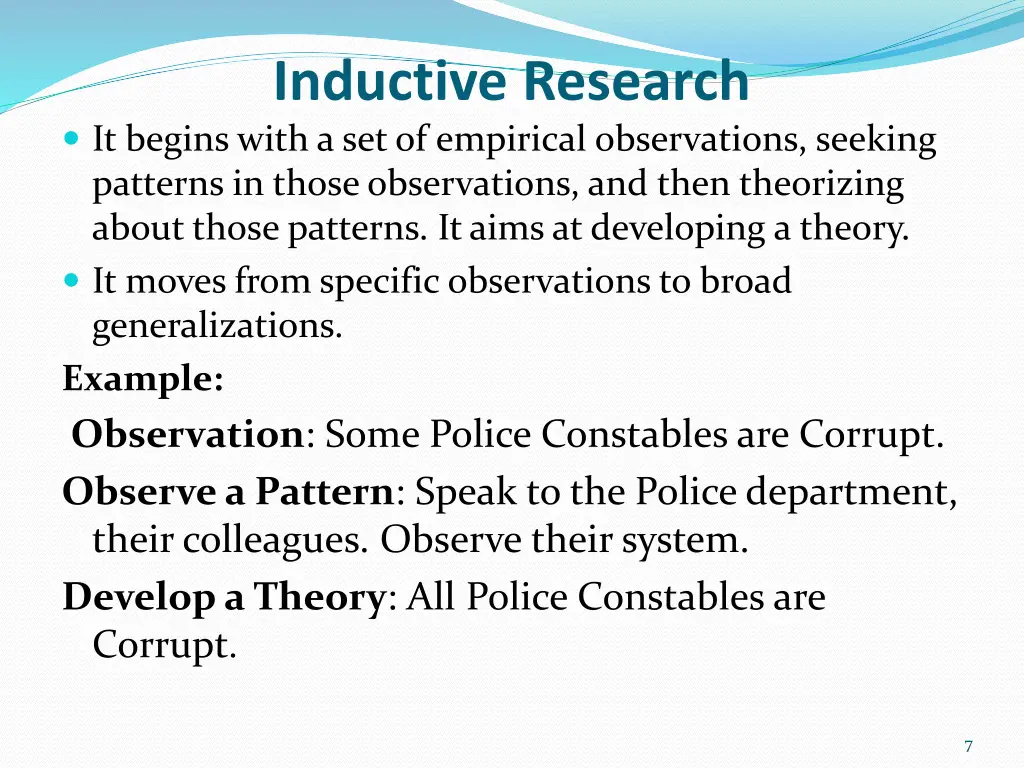 inductive research it begins with