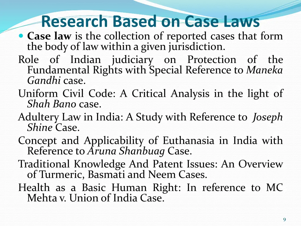 research based on case laws case