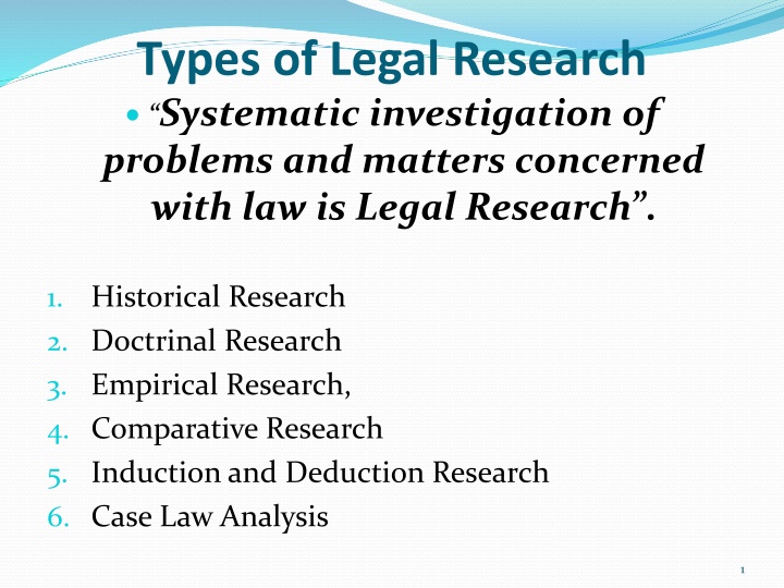 types of legal research systematic investigation