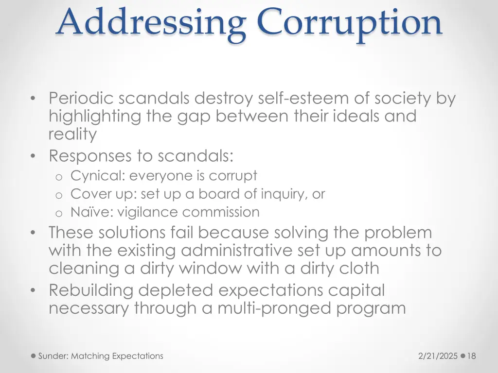 addressing corruption