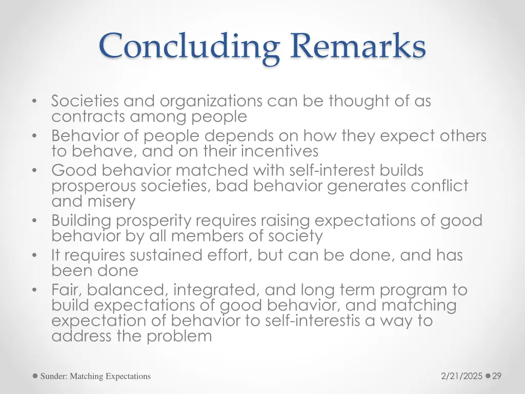 concluding remarks