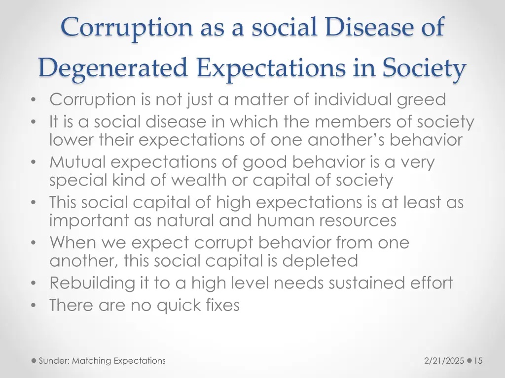 corruption as a social disease of