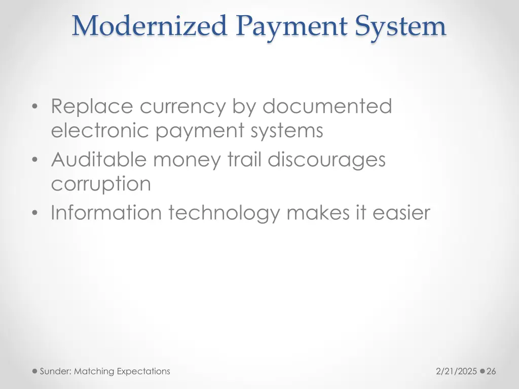 modernized payment system
