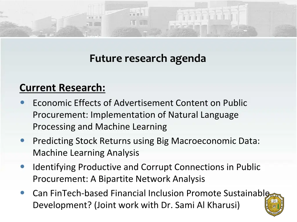 future research agenda