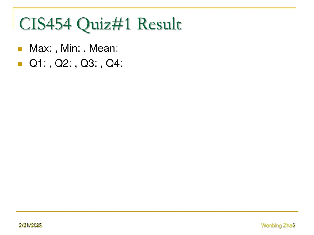 cis454 quiz 1 result