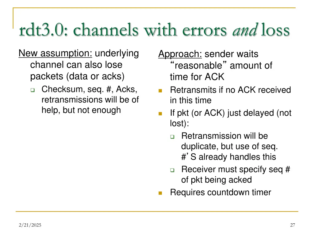 rdt3 0 channels with errors and loss