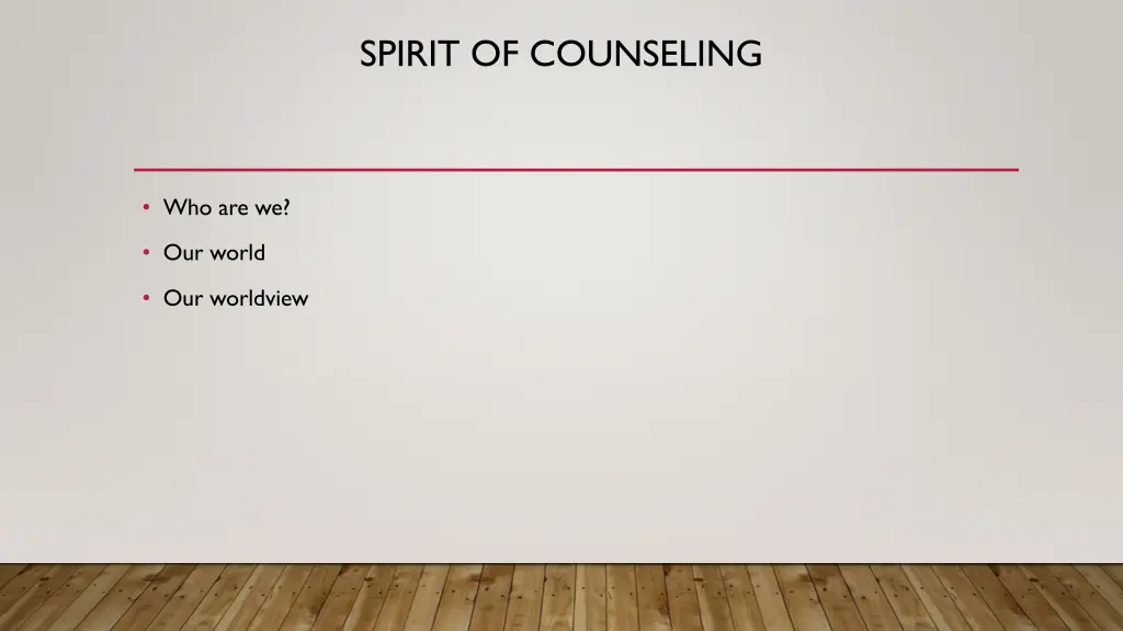 spirit of counseling
